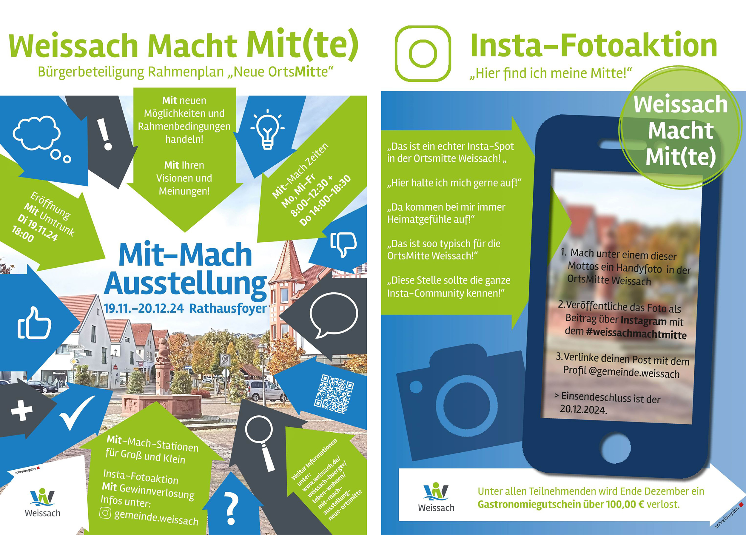 schreiberplan Stuttgart:  Gemeinde Weissach  - Mitmach-Ausstellung zur Entwicklung der Ortsmitte